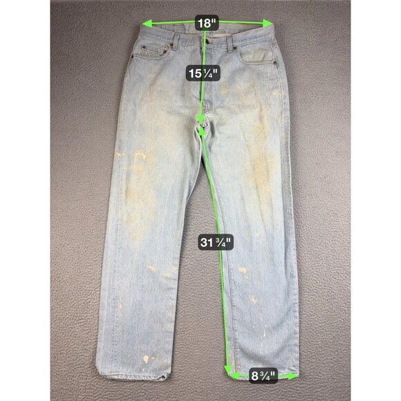 Vintage Levi's 501 Jeans Mens 38x34 Blue 80's Denim THRASHED Workwear Button Fly - Picture 3 of 12
